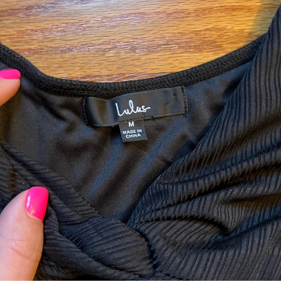 Lulus black ruffle bodysuit size medium - Picture 3 of 5